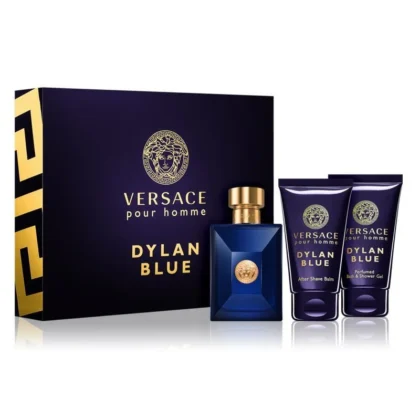 Versace Pour Homme Dylan Blue For Men Set EDT 50ml + Aftershave Balm 50ml + Perfumed Bath & Shower Gel