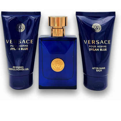 Versace Pour Homme Dylan Blue For Men Set EDT 50ml + Aftershave Balm 50ml + Perfumed Bath & Shower Gel